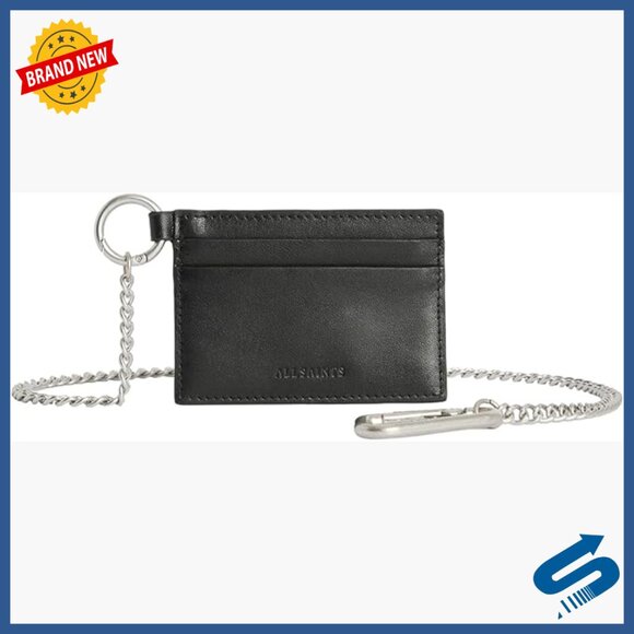 Leather Chain Card Holder with 4 Slots and Carabiner Clip